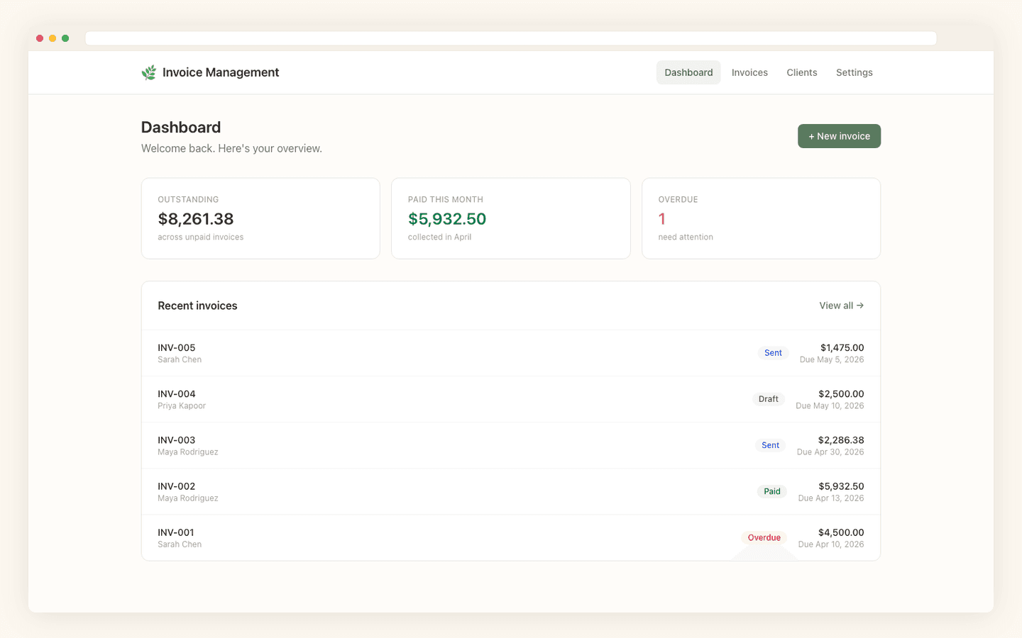 Invoice Generator & Tracker